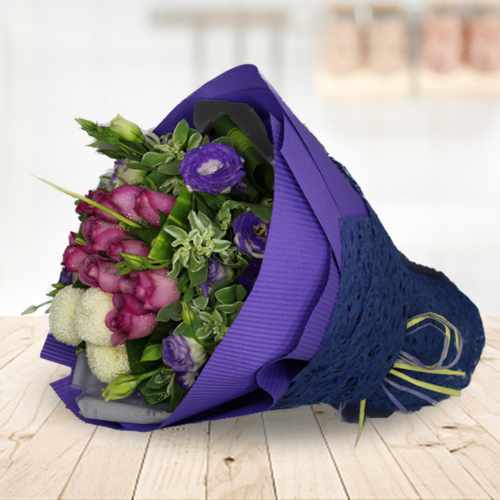 Purple Rose N Ping Pong Bouquet