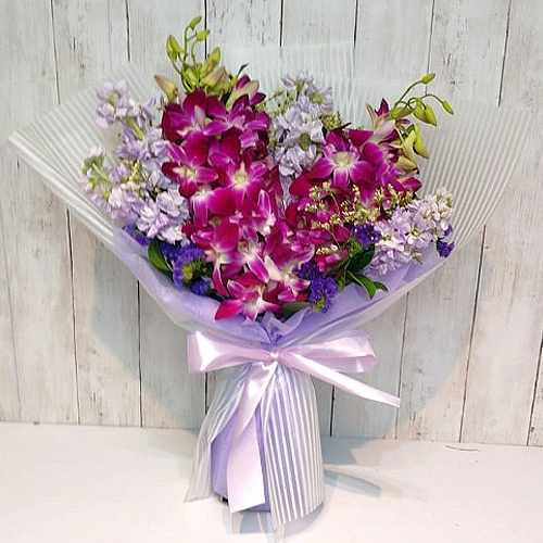 10 Purple Thailand Orchid Bouquet