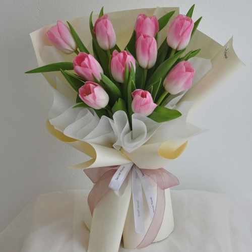 10 Pink Tulip Bouquet