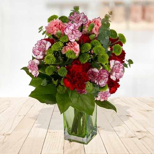 Assorted Carnation In Vase