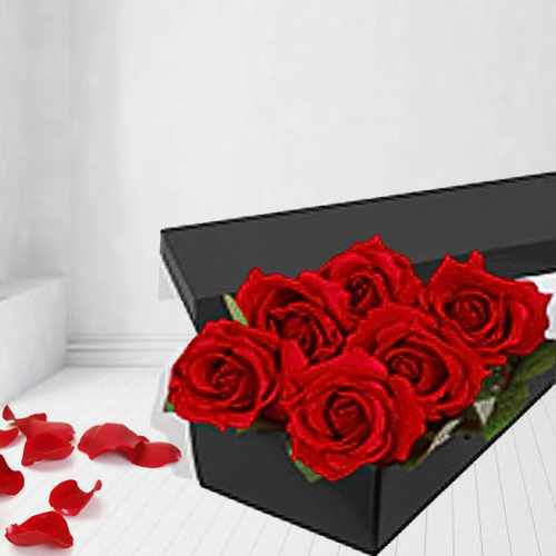 6 Red Rose Box Arrangement