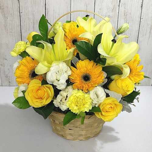 Mixed Bright Flowers Basket