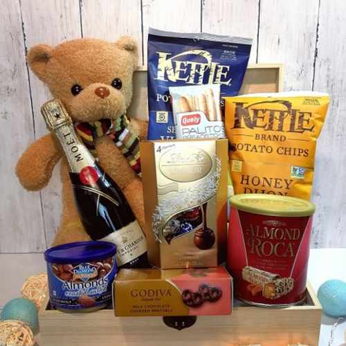 Chocolate Teddy With Champagne