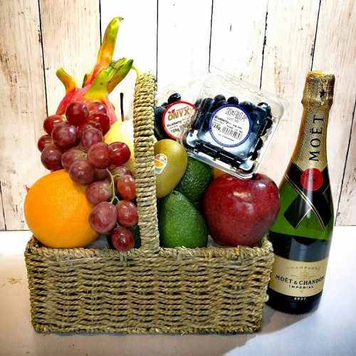 Mid Autumn Fruits Hamper with Champagne