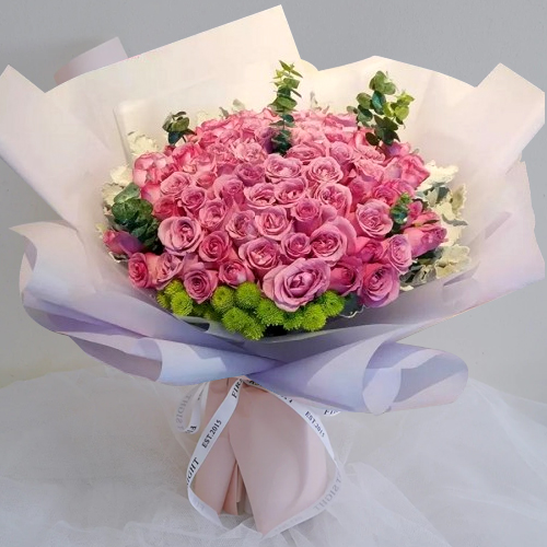 50 Purple Rose Bouquet
